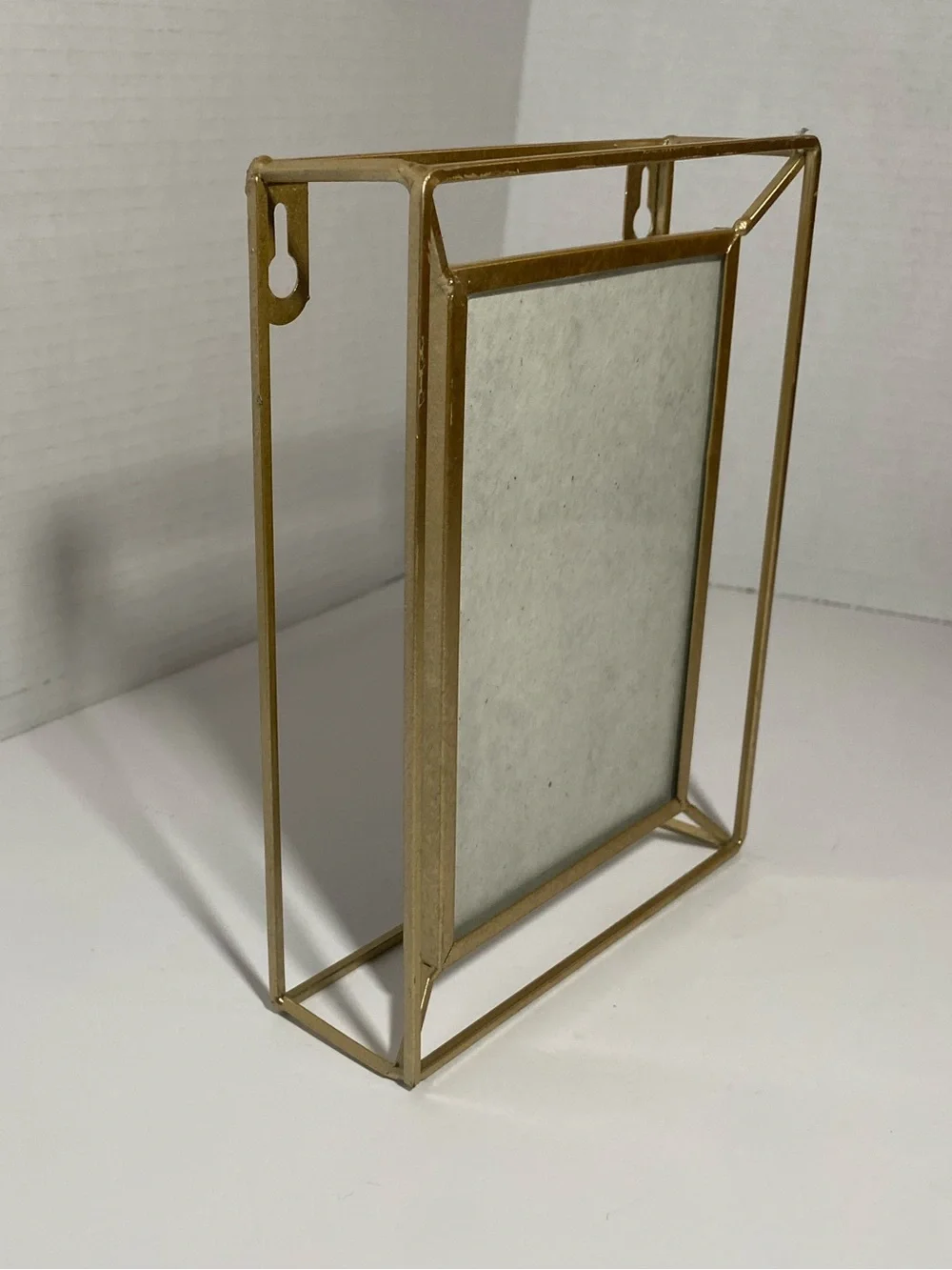 Gold Metal Geometric Picture Frame Freestanding or Mounted Gallery Wall Decor